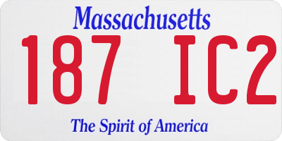 MA license plate 187IC2