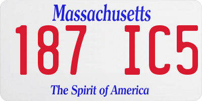 MA license plate 187IC5