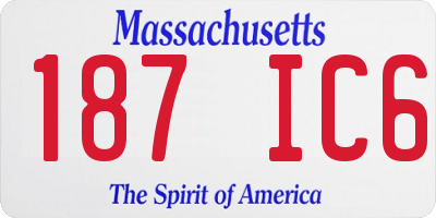 MA license plate 187IC6