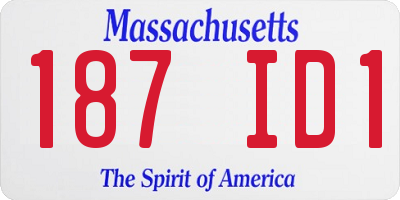 MA license plate 187ID1