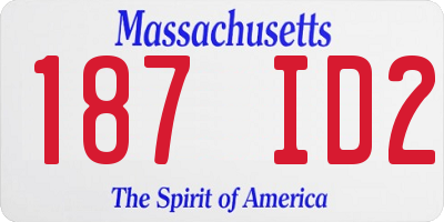 MA license plate 187ID2