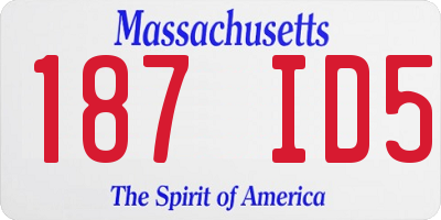 MA license plate 187ID5