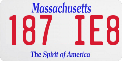 MA license plate 187IE8