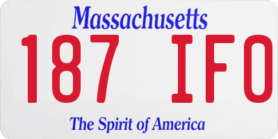 MA license plate 187IF0