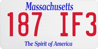 MA license plate 187IF3