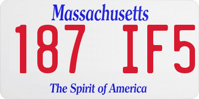 MA license plate 187IF5