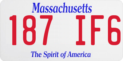 MA license plate 187IF6