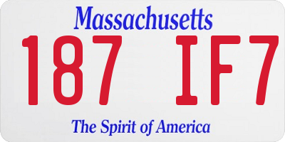 MA license plate 187IF7