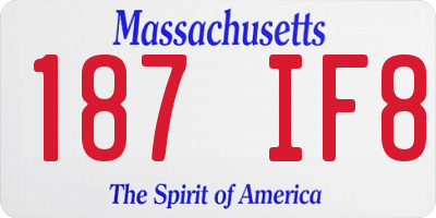 MA license plate 187IF8
