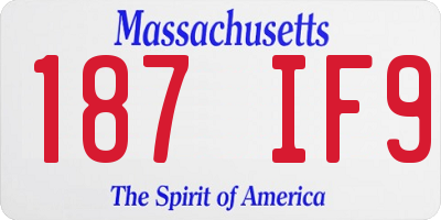 MA license plate 187IF9