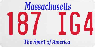 MA license plate 187IG4