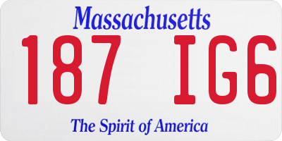 MA license plate 187IG6