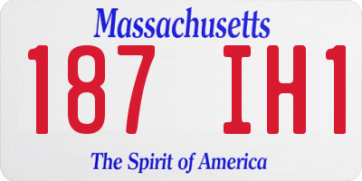 MA license plate 187IH1