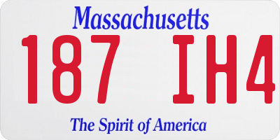MA license plate 187IH4