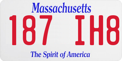 MA license plate 187IH8
