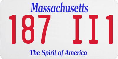 MA license plate 187II1
