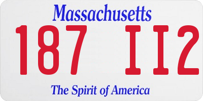 MA license plate 187II2