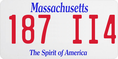 MA license plate 187II4