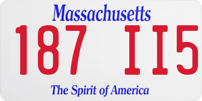 MA license plate 187II5