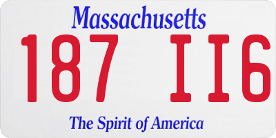 MA license plate 187II6