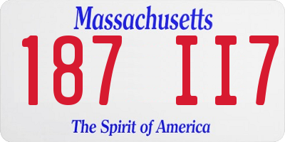 MA license plate 187II7