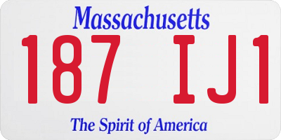 MA license plate 187IJ1