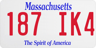 MA license plate 187IK4