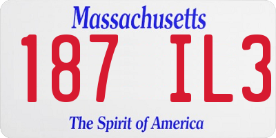 MA license plate 187IL3