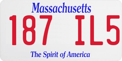 MA license plate 187IL5