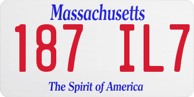 MA license plate 187IL7