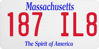 MA license plate 187IL8