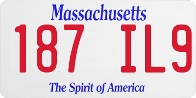 MA license plate 187IL9