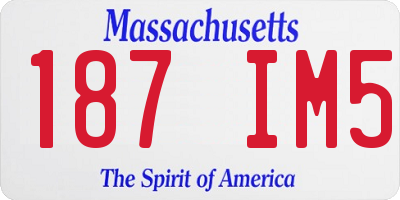 MA license plate 187IM5