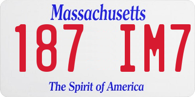 MA license plate 187IM7