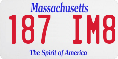 MA license plate 187IM8