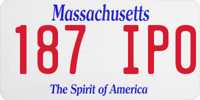 MA license plate 187IP0