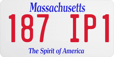 MA license plate 187IP1