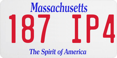 MA license plate 187IP4