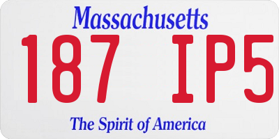 MA license plate 187IP5