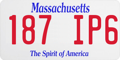 MA license plate 187IP6