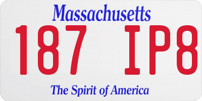 MA license plate 187IP8