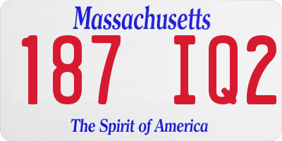 MA license plate 187IQ2