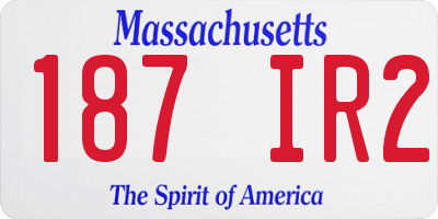 MA license plate 187IR2