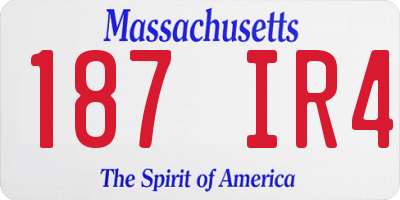 MA license plate 187IR4