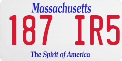 MA license plate 187IR5