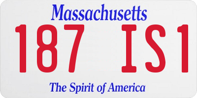 MA license plate 187IS1