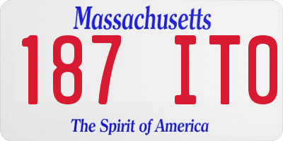 MA license plate 187IT0
