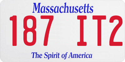 MA license plate 187IT2