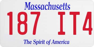 MA license plate 187IT4