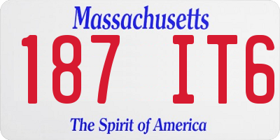 MA license plate 187IT6